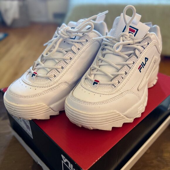 FILA DISRUPTOR II PREMIUM Women's Sneakers White 8.5 - Picture 2 of 9